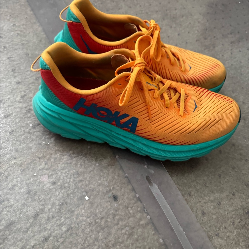 Hoka ' Vibrant Orange and Teal Sneakers